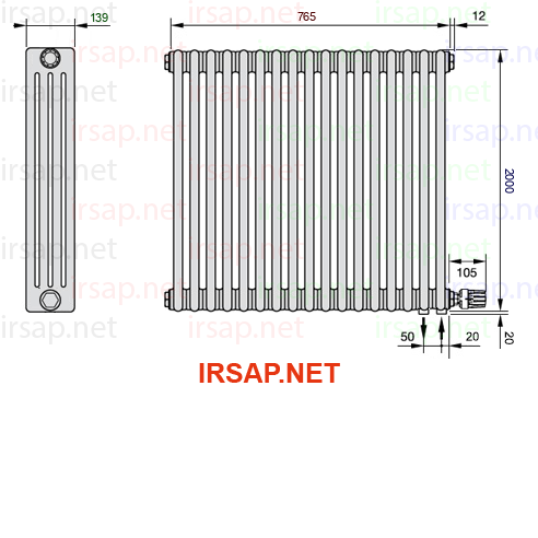 Радиатор IRSAP Tesi 42000/17 T26 CL 01